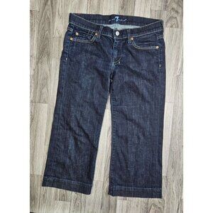 7 For All Mankind Dark Indigo Cropped Ankle Jeans